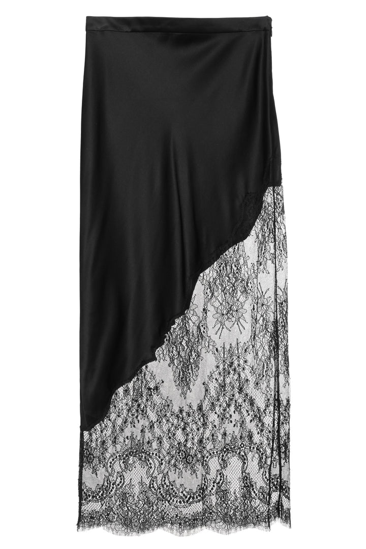 Fleur de Mal Size S Lace Silk Midi Skirt