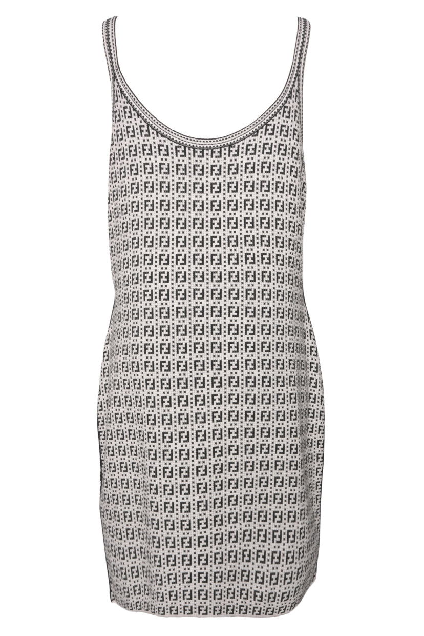 Fendi Size 12 FF Logo Print Mini Dress