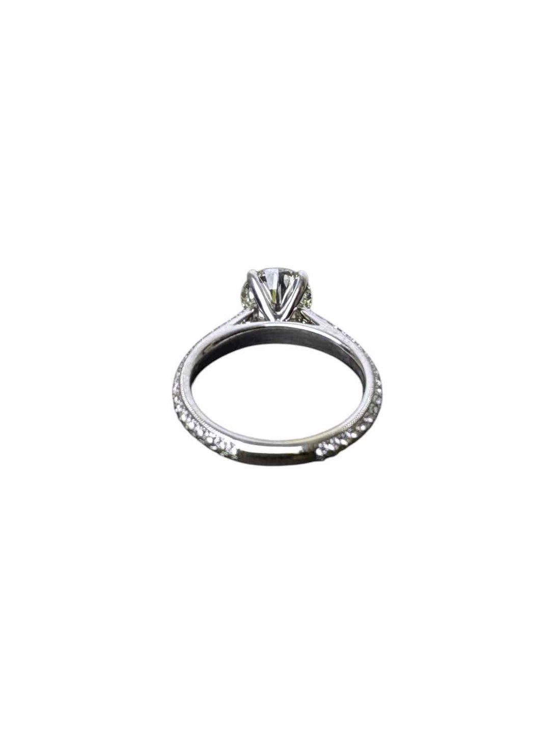 Size 5 18K White Gold  Diamond   Ring