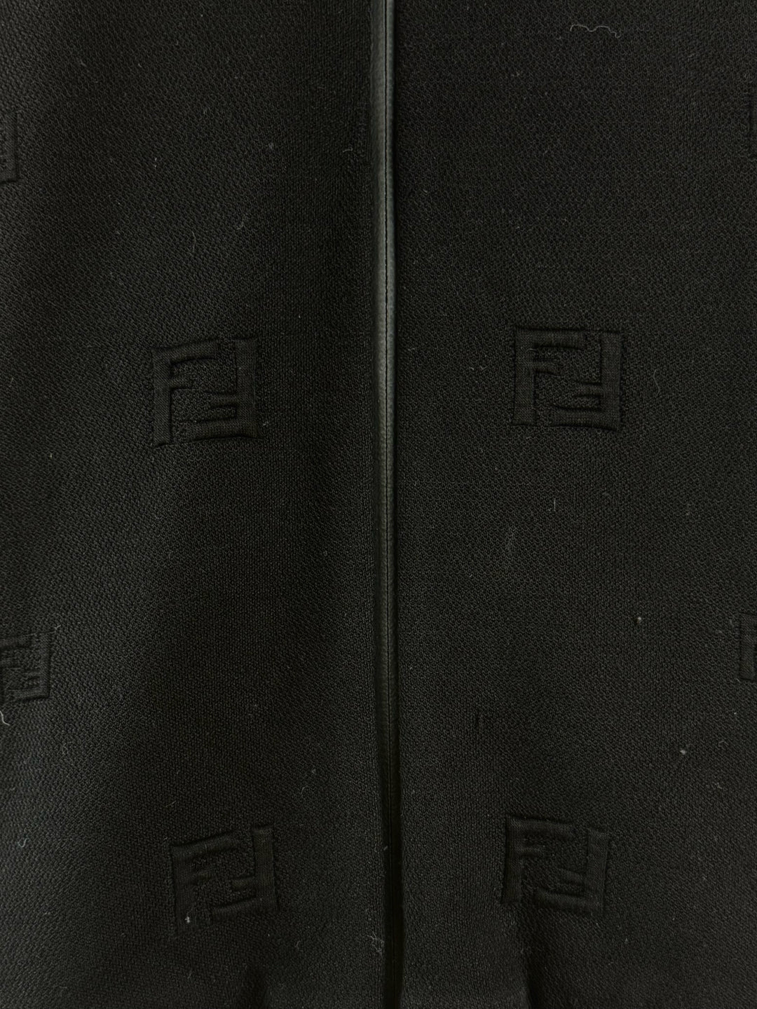Fendi Size M Men's Logo Jacquard Stretch Jersey Hooded Track Jacket