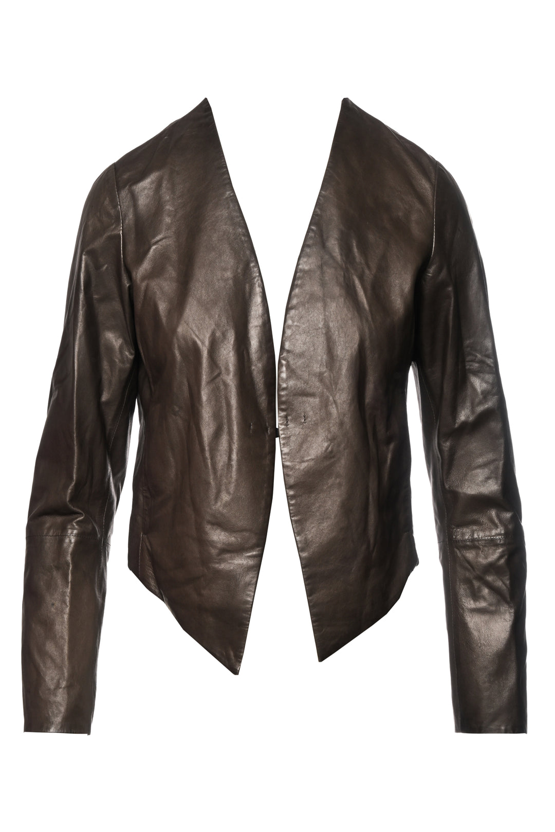 Brunello Cucinelli Size 42 Cropped Leather Jacket