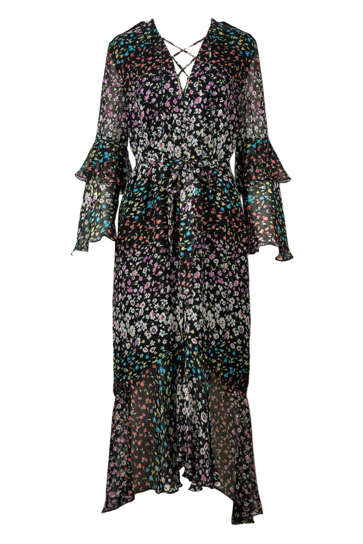 Raquel Diniz Size 42 Lattice Laced Neckline Maxi Dress