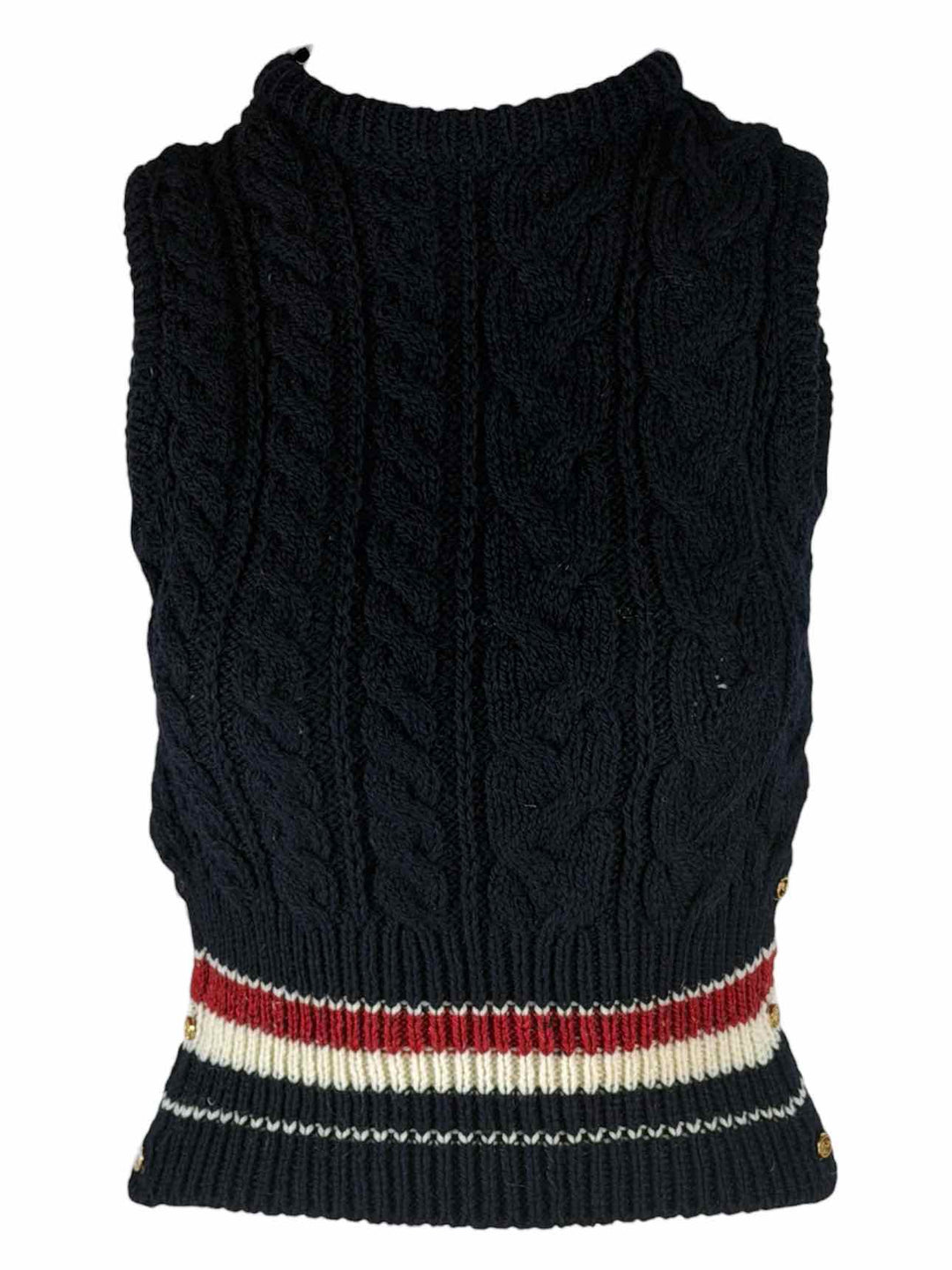 Thom Browne Size 38 Cableknit Wool & Mohair Blend Sweatervest
