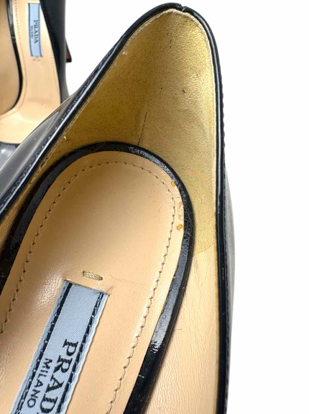Prada Size 38.5 Patent Leather Pumps