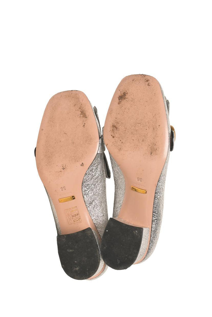 Gucci Size 38 Galassia GG Marmont Fringe Loafer Pumps