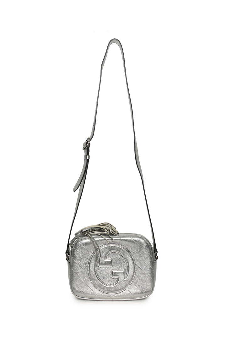 Gucci Quilted Metallic Leather Blondie Small Crossbody Shoulder Bag