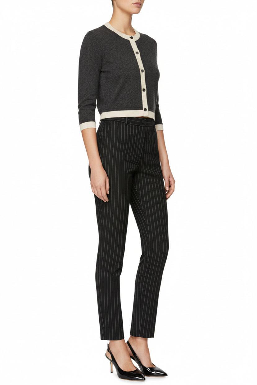 Dolce & Gabbana Size 42 Tapered Pinstripe Wool Pants