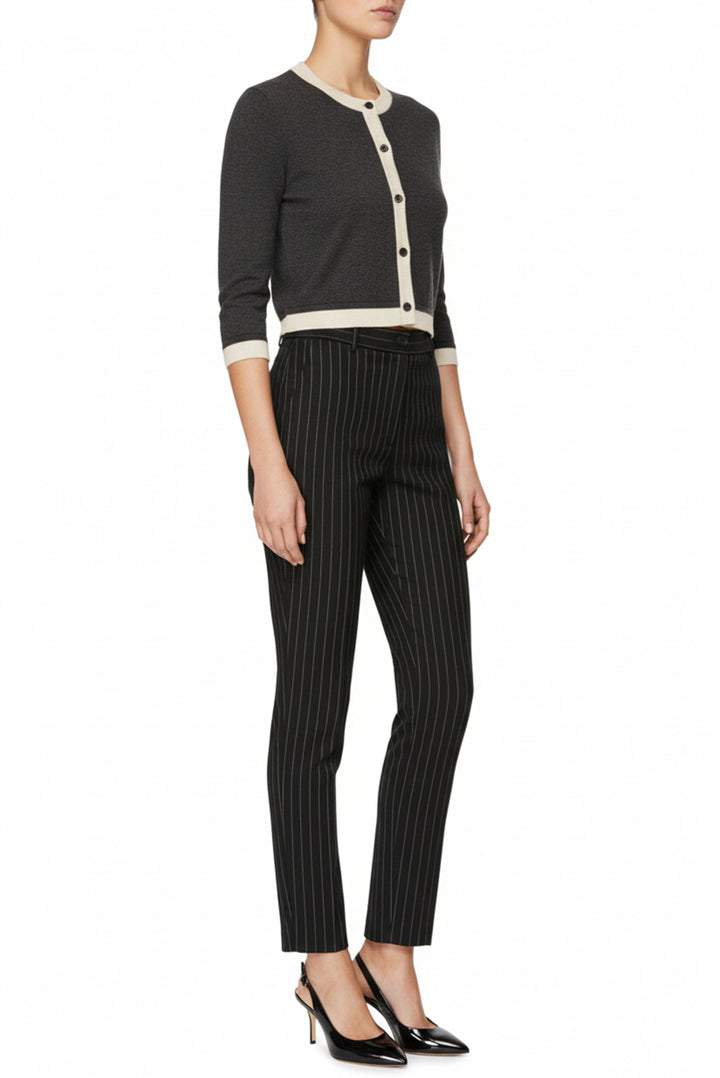 Dolce & Gabbana Size 42 Tapered Pinstripe Wool Pants