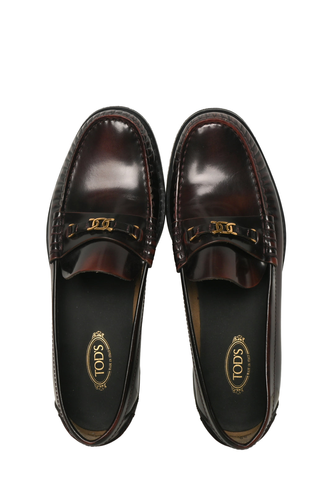 Tod's Size 40 Moc Stitching Leather Loafers