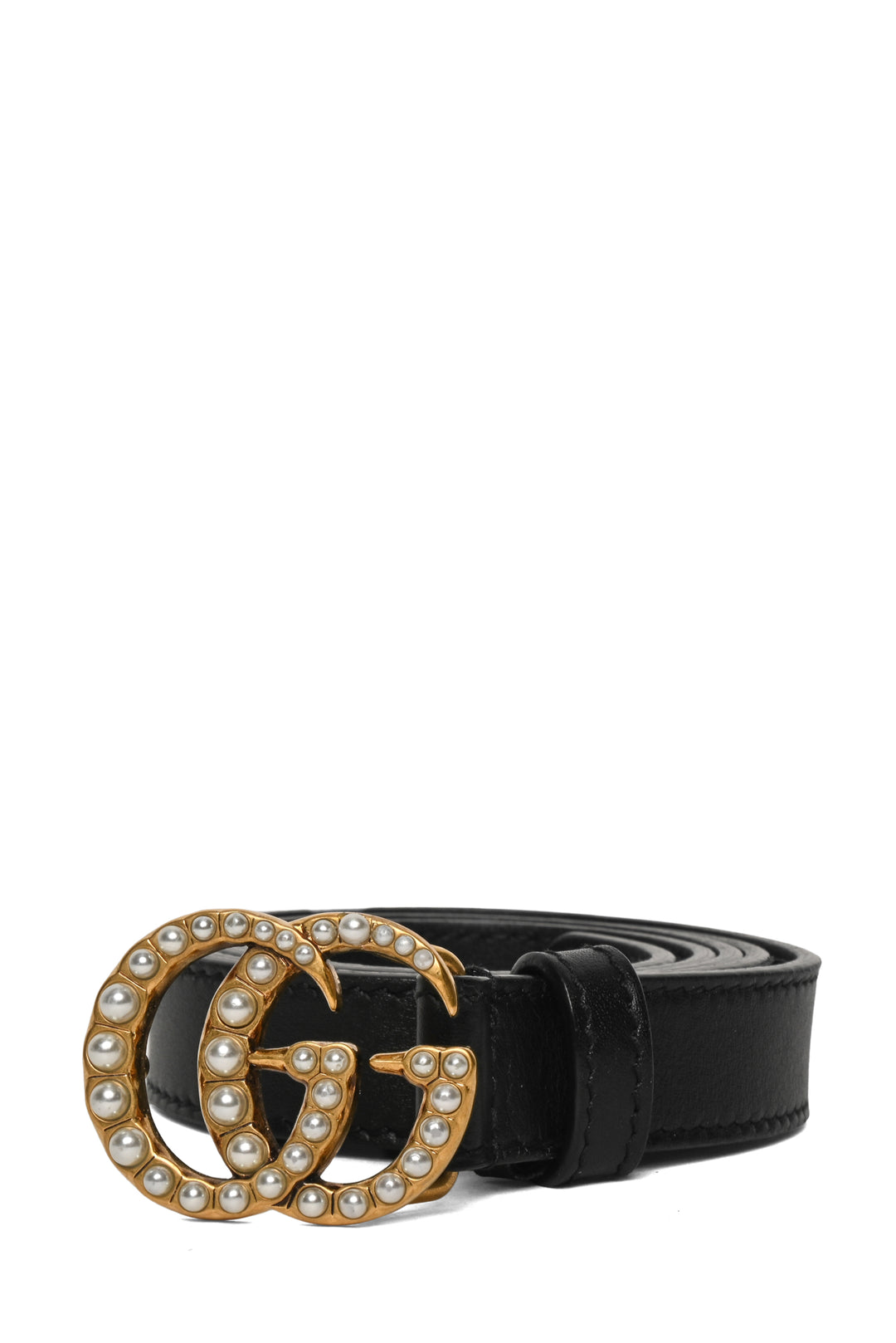 Gucci GG Buckle Skinny Belt