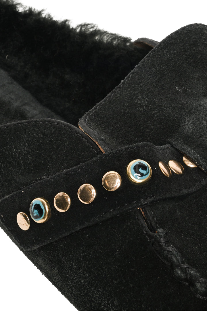 Xirena Size 39 Suede Joy Studded Shearling Mules
