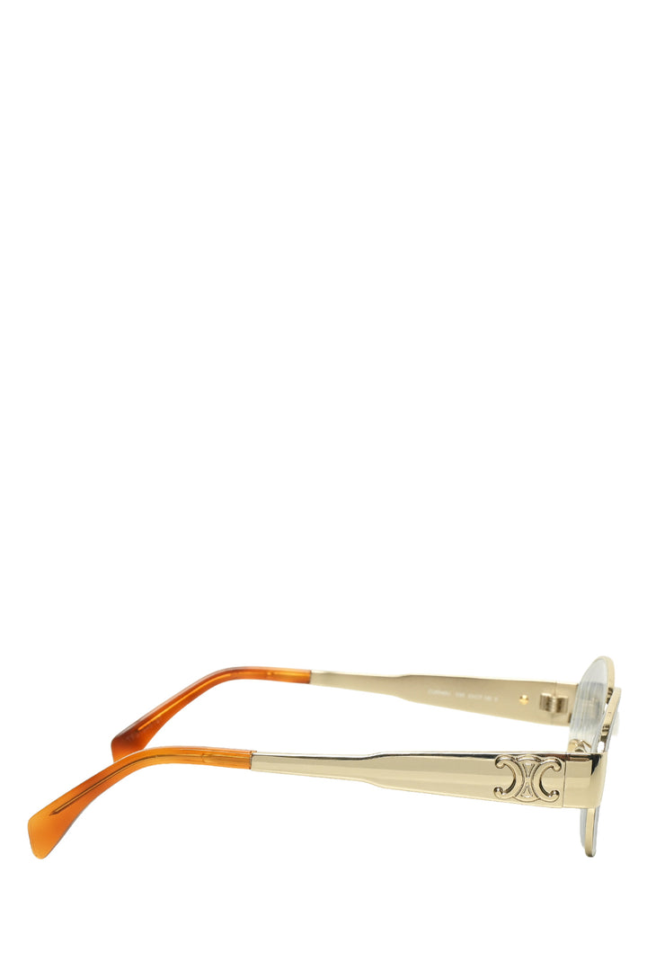 Celine Metal Triomphe Logo Oval Frame Eyewear