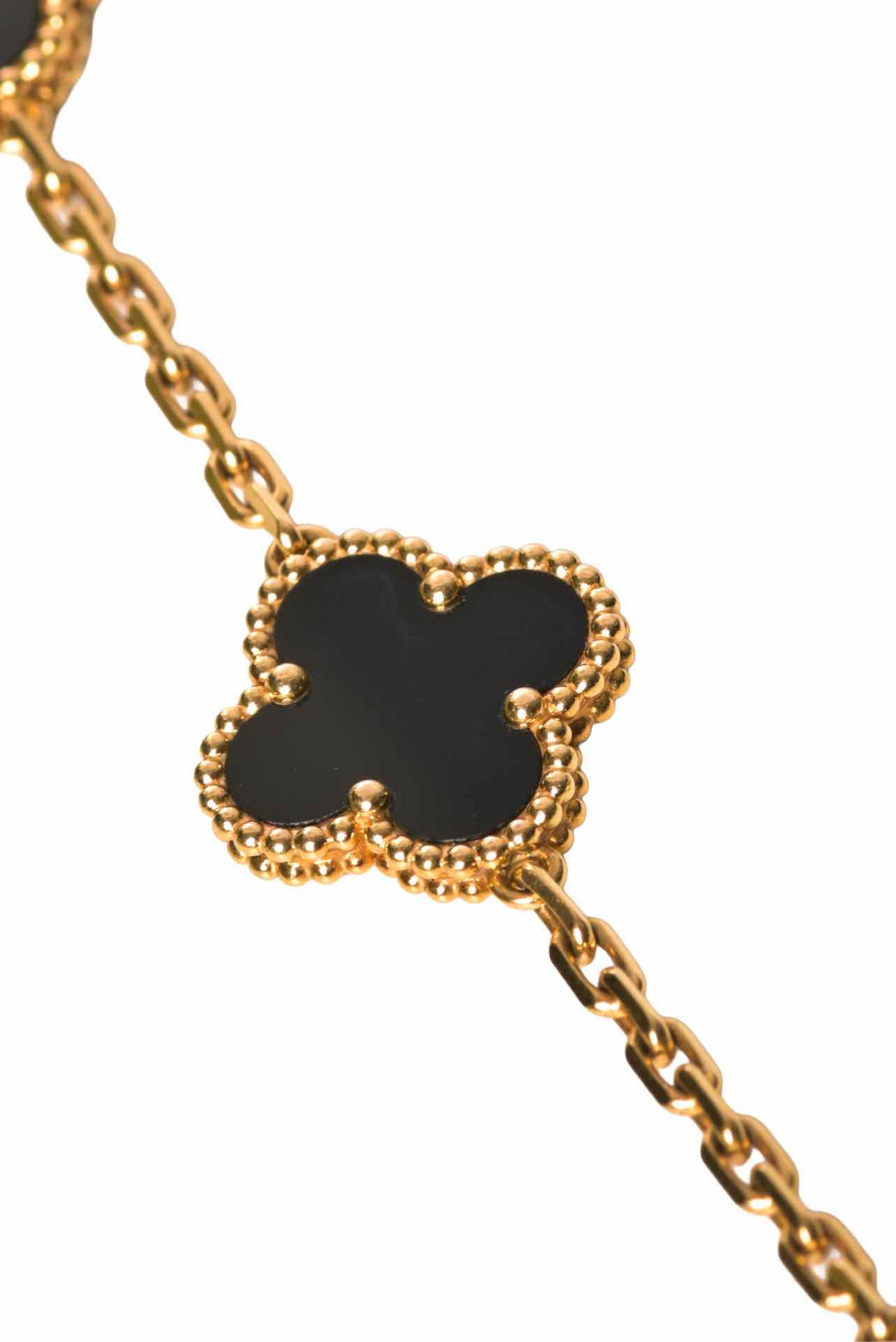 Van Cleef & Arpels 2021 18K Yellow Gold & Black Onyx Vintage Alhambra Bracelet