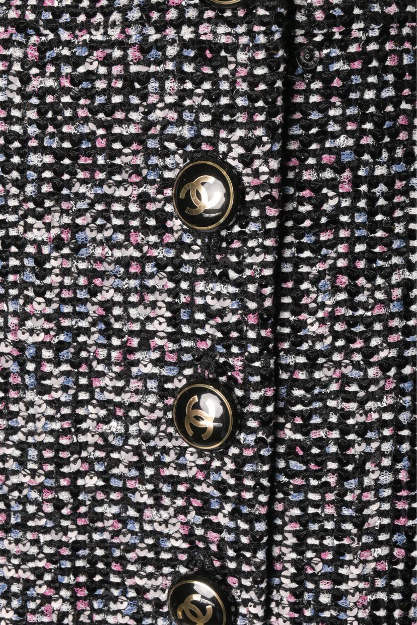 Chanel Size 36 Sequin & Tweed Embellish Mermaid Mini Skirt