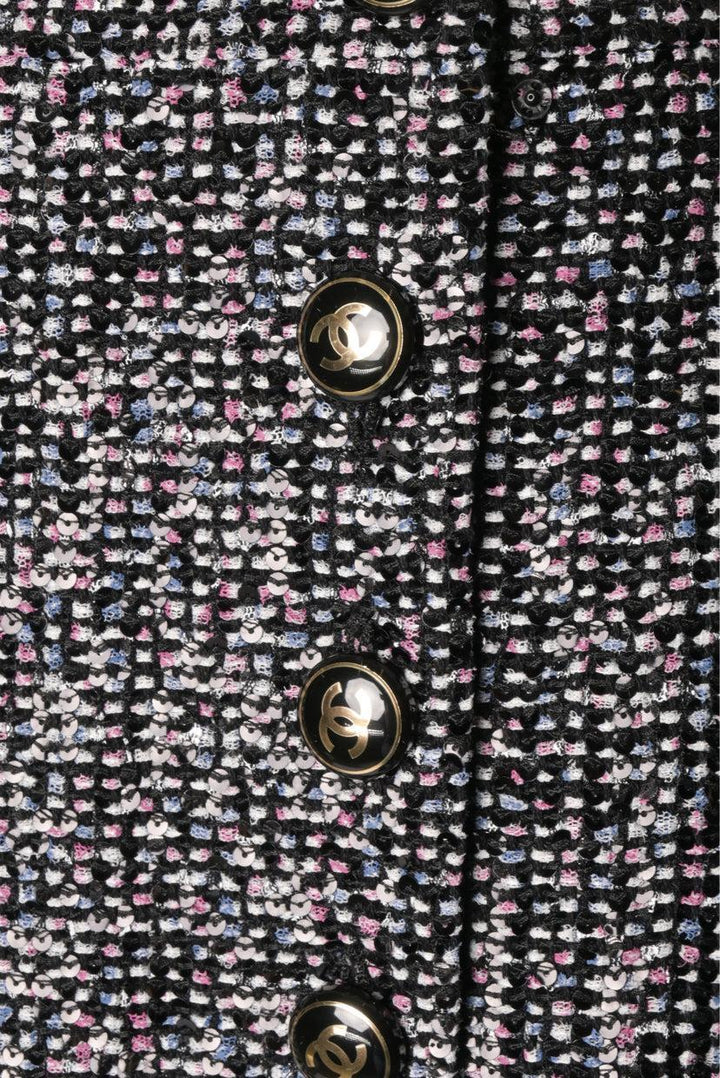 Chanel Size 36 Sequin & Tweed Embellish Mermaid Mini Skirt