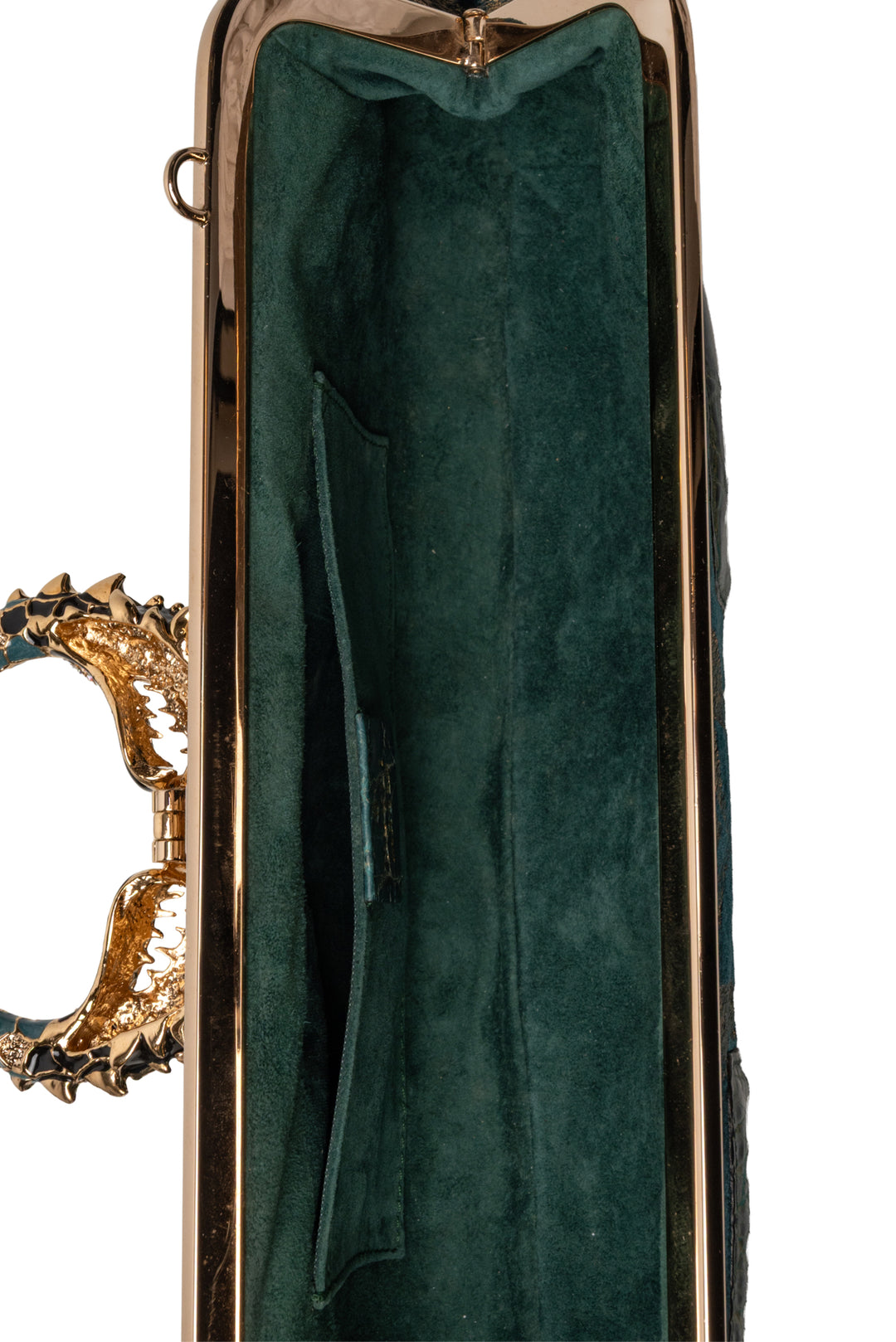 Gucci Tom Ford-Era F/W 2004 Crocodile Trim Velvet Dragon Clutch