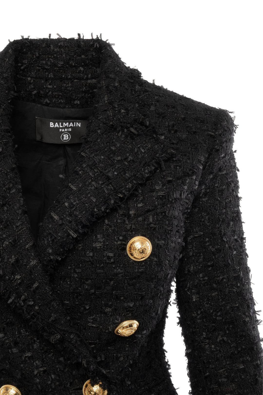 Balmain Size 34 6-Button Tweed Blazer