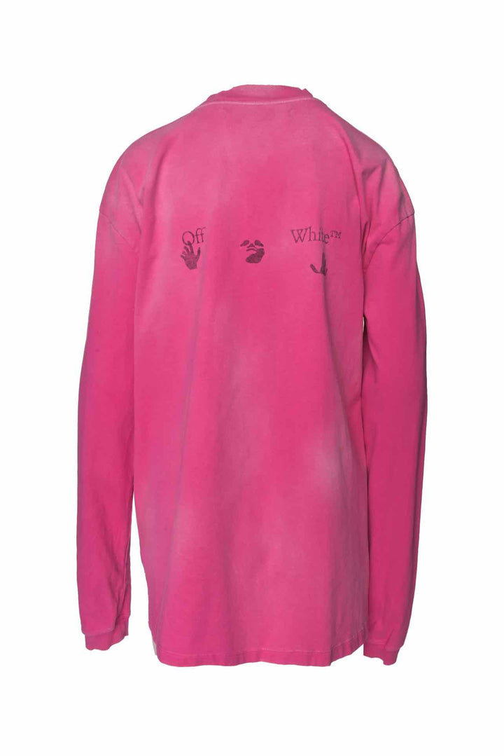 OFF-WHITE Size L/XL Men's Distressed Logo Long Sleeve T-shirt