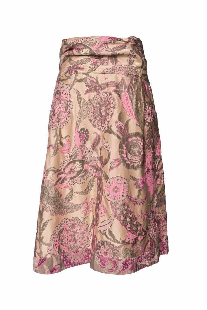 Dries Van Noten Size 38 Silk Pattern Midi Skirt
