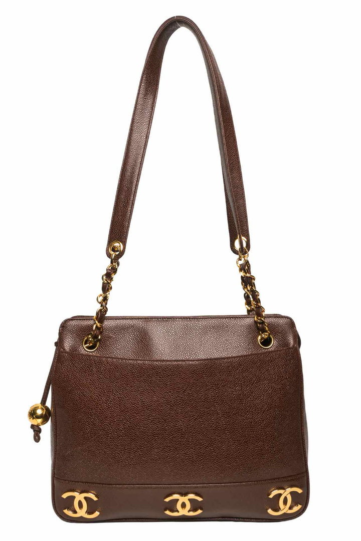 Chanel 1994-96 Caviar Triple CC Shoulder Bag