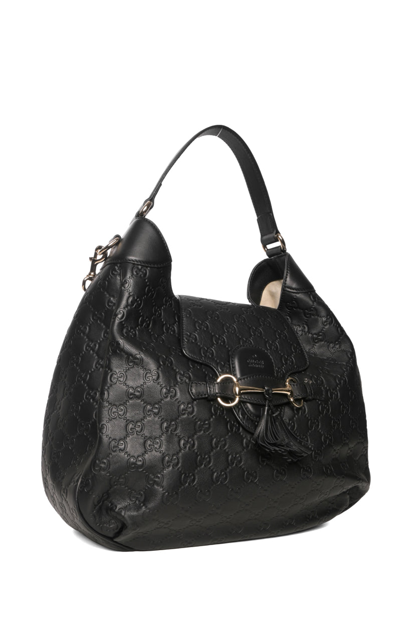 Gucci GG Signature Medium Emily Flap Hobo Shoulder Bag