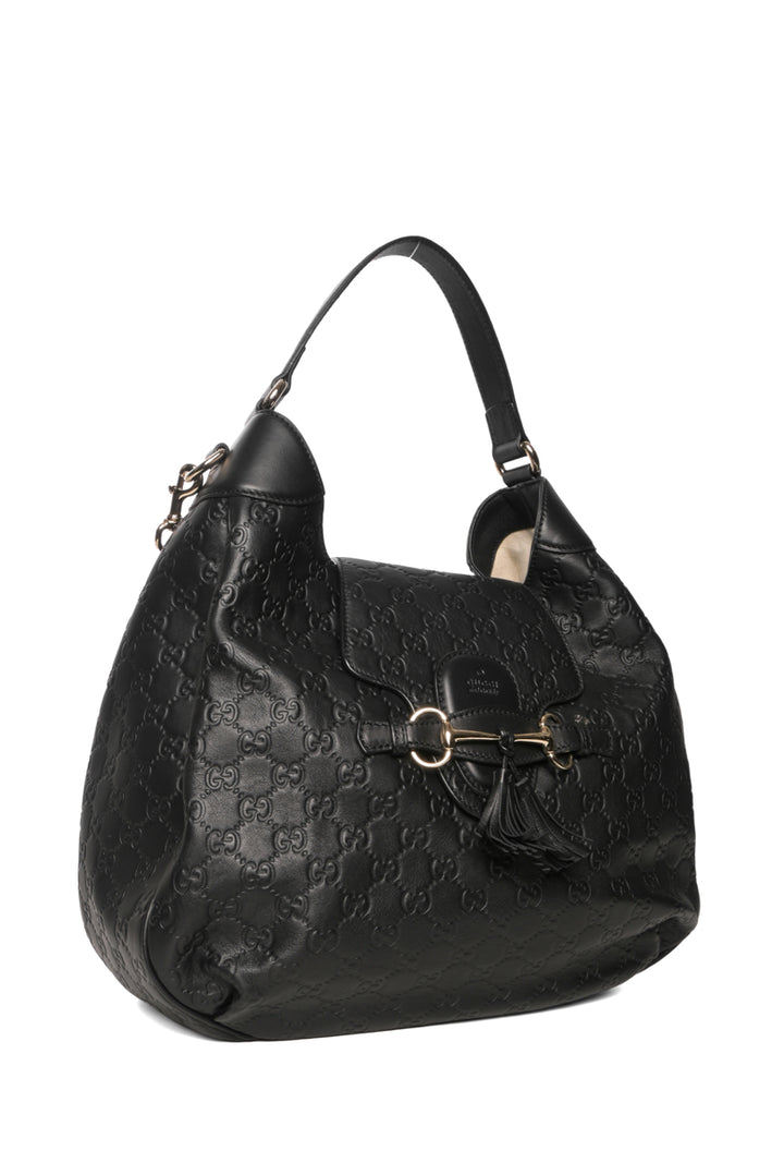 Gucci GG Signature Medium Emily Flap Hobo Shoulder Bag