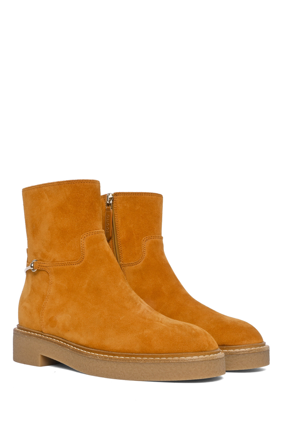 Gucci Size 36.5 Slim Horsebit Suede Ankle Boots