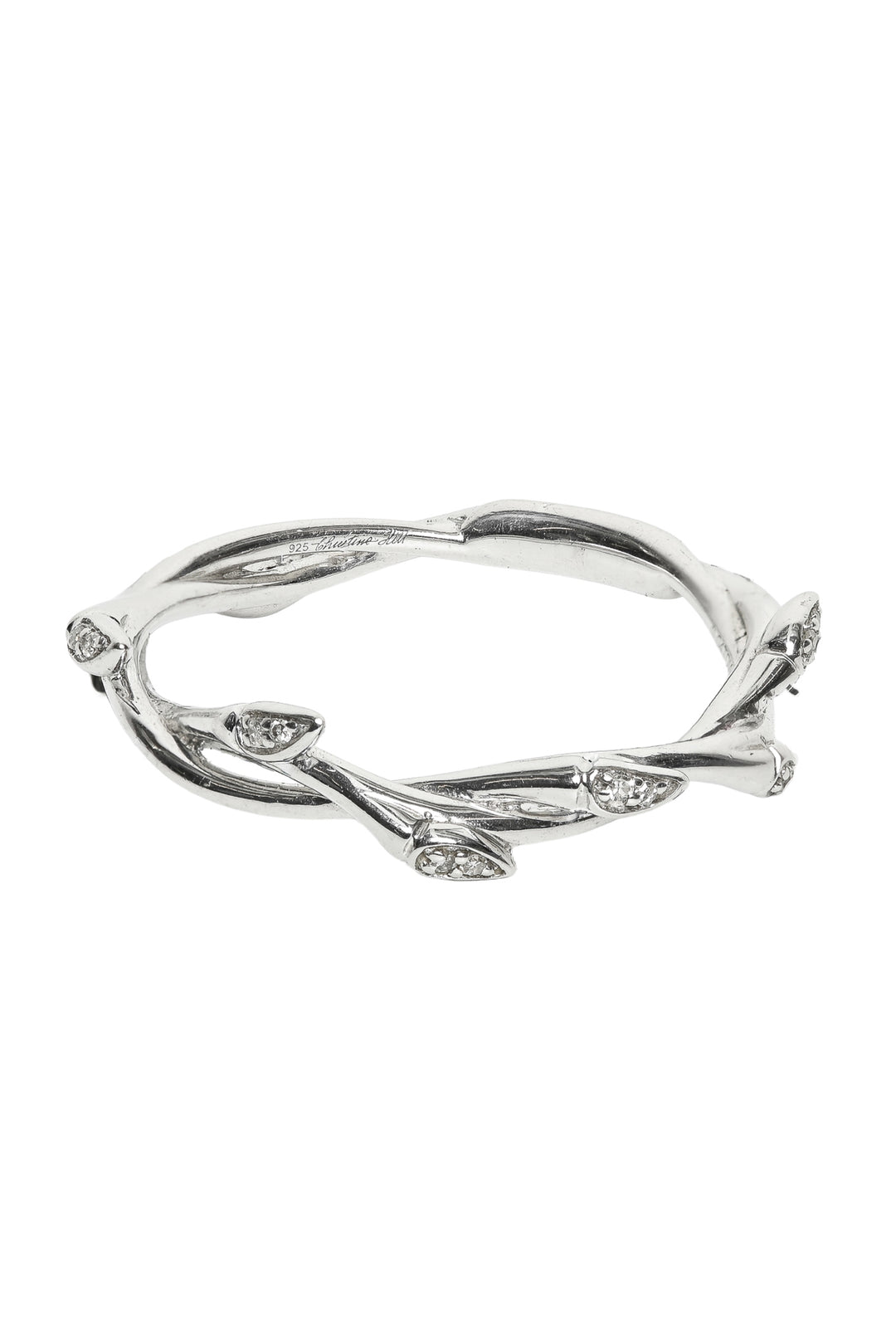 Michael Hill Size 7 Sterling Silver & Diamonds Twig Branch Ring