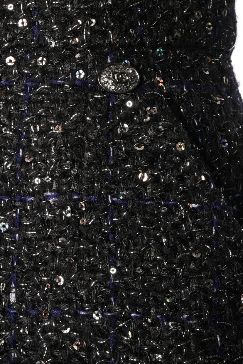 Chanel Size 36 Tweed Sequin Embellished Maxi Skirt