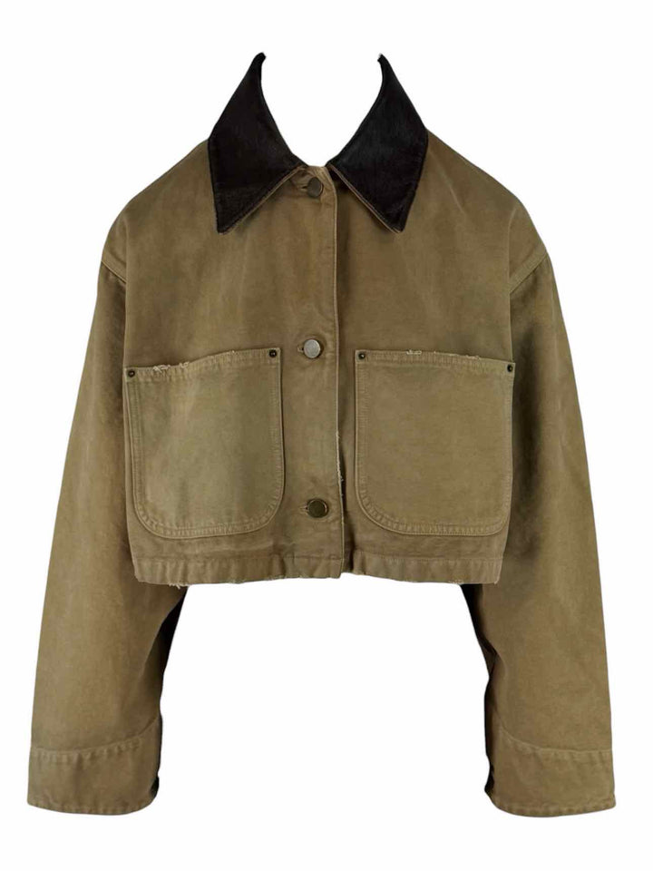 Prada SS24 Short Canvas Logo Patch Jacket