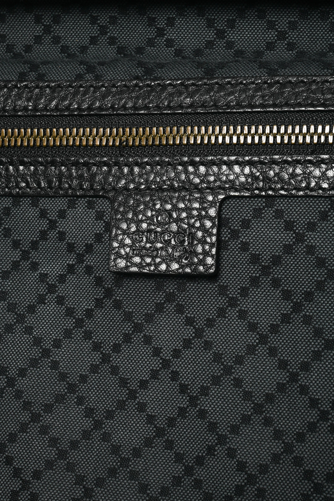 Gucci Pebbled Leather Bamboo Top Handle Suitcase Travel Bag