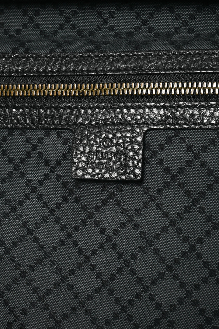 Gucci Pebbled Leather Bamboo Top Handle Suitcase Travel Bag