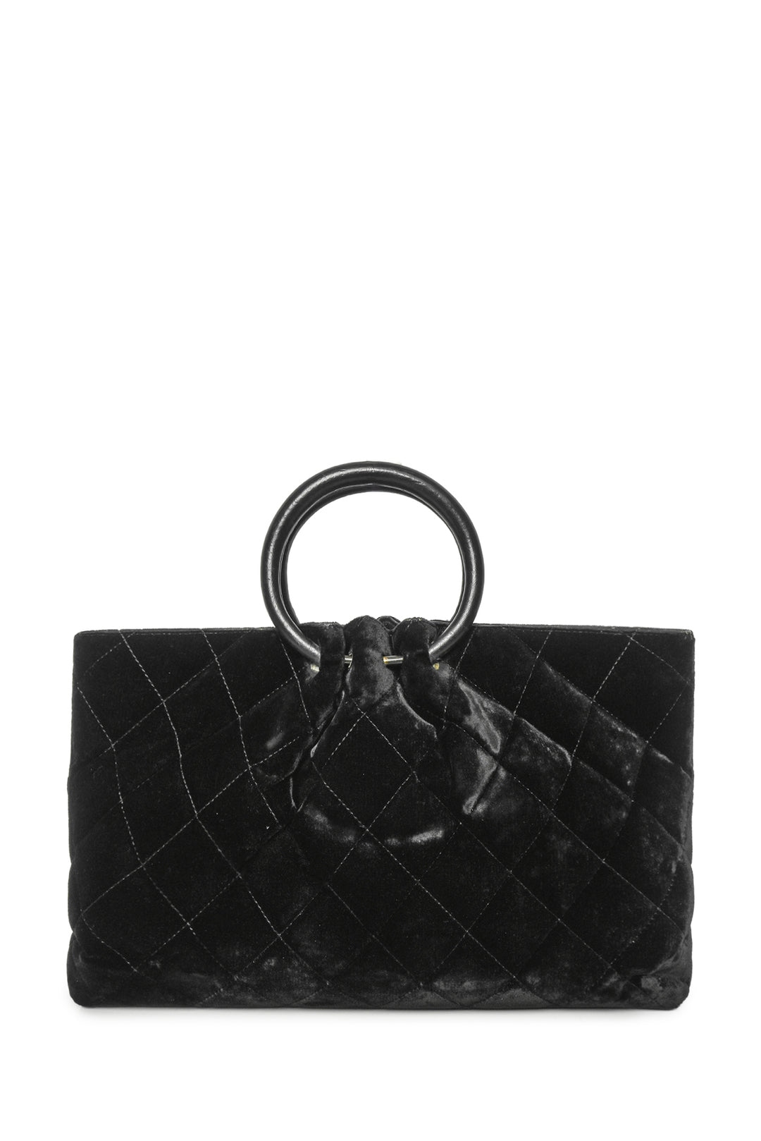 Chanel 2001 Velvet Quilted Top Handle Bag