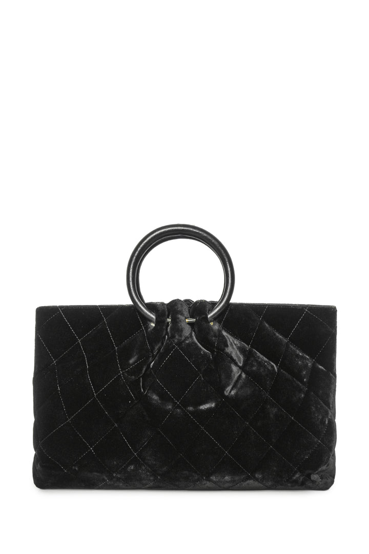 Chanel 2001 Velvet Quilted Top Handle Bag