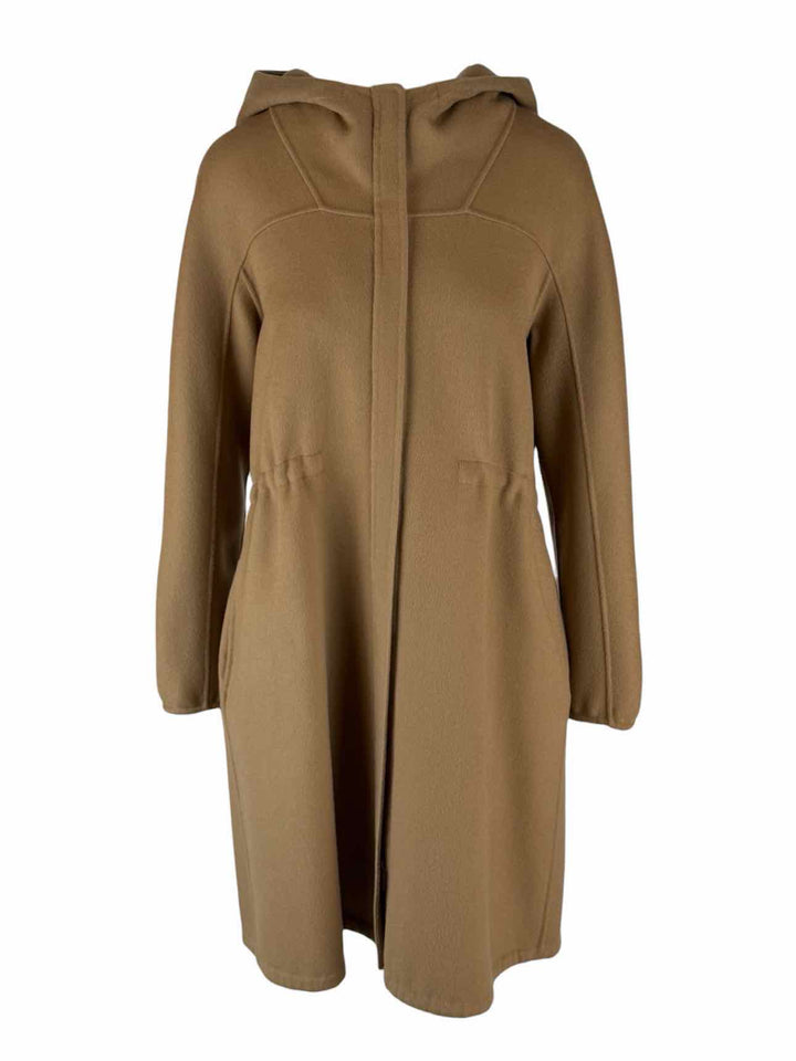 S' Max Mara Size 8 Hooded Drawstring Wool Coat