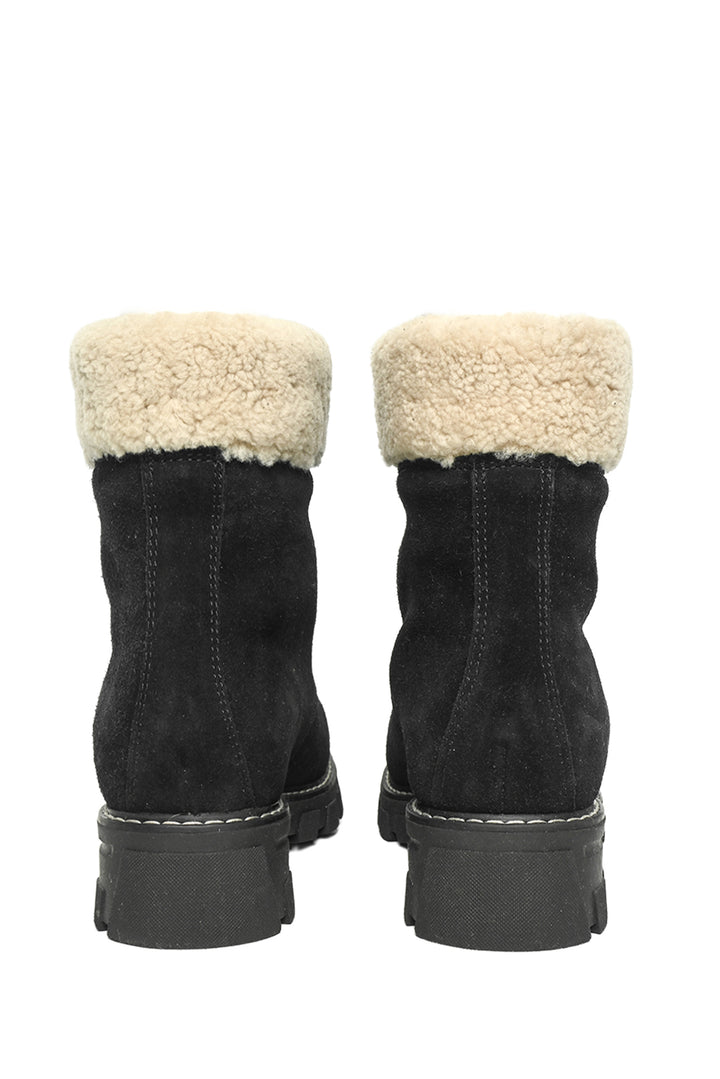 La Canadienne Size 9 Andy Suede Shearling Hiker Ankle Boots