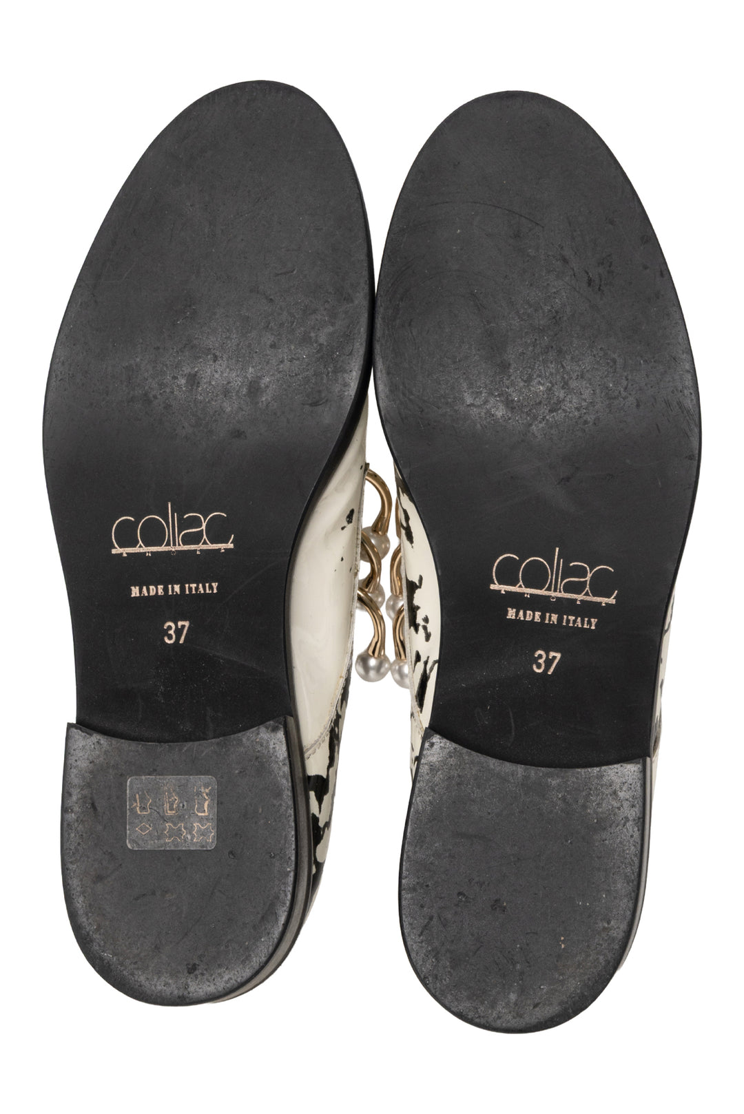 Coliac Size 37 Marble Pierced Slip On Oxford Flats
