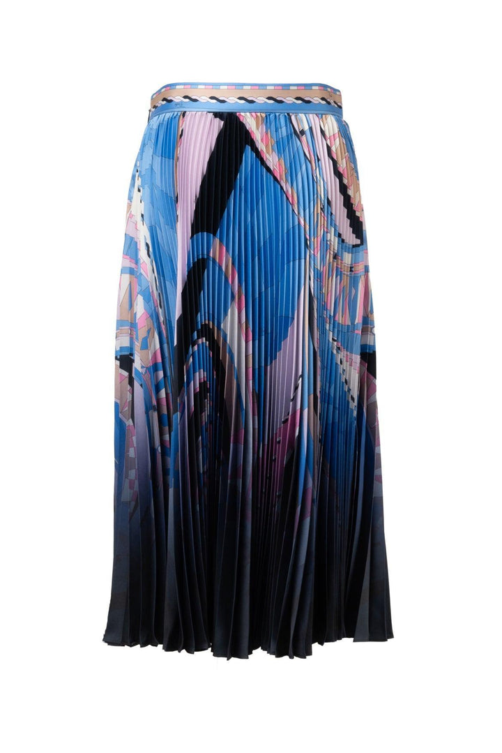 Emilio Pucci Size 10 Ombre Printed Pleated Midi Skirt