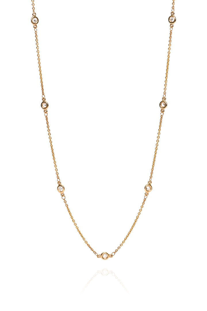 Effy D'Oro 14K Yellow Gold Diamond Station Necklace