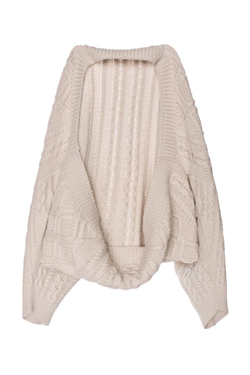 Queene and Belle Size OS Cable Knit Cashmere Cardigan