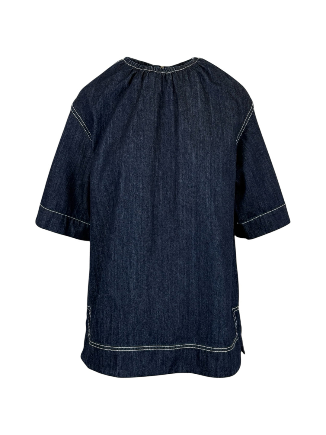 Marni Size 40 Denim Ruched Neck Tops