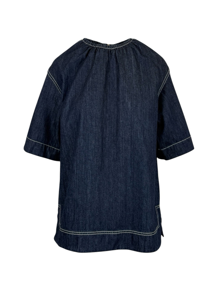 Marni Size 40 Denim Ruched Neck Tops