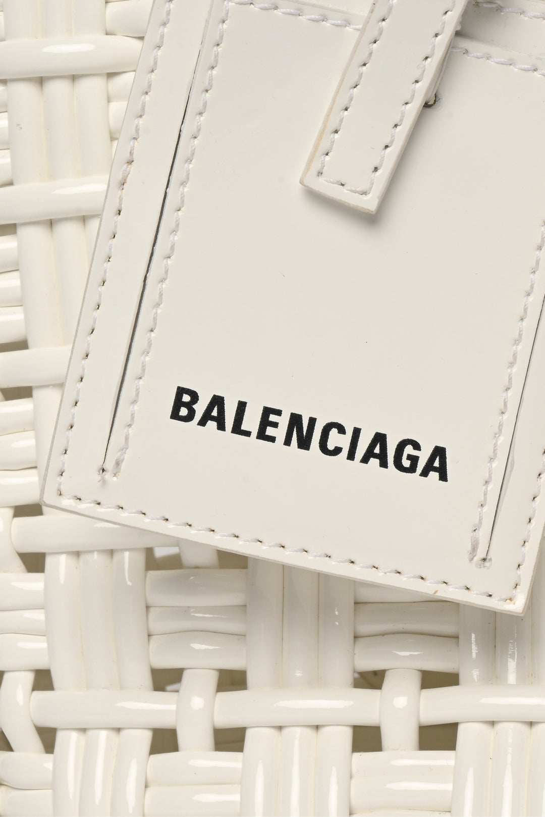 Balenciaga Bistro XS Woven Faux Leather Basket Bag Tote