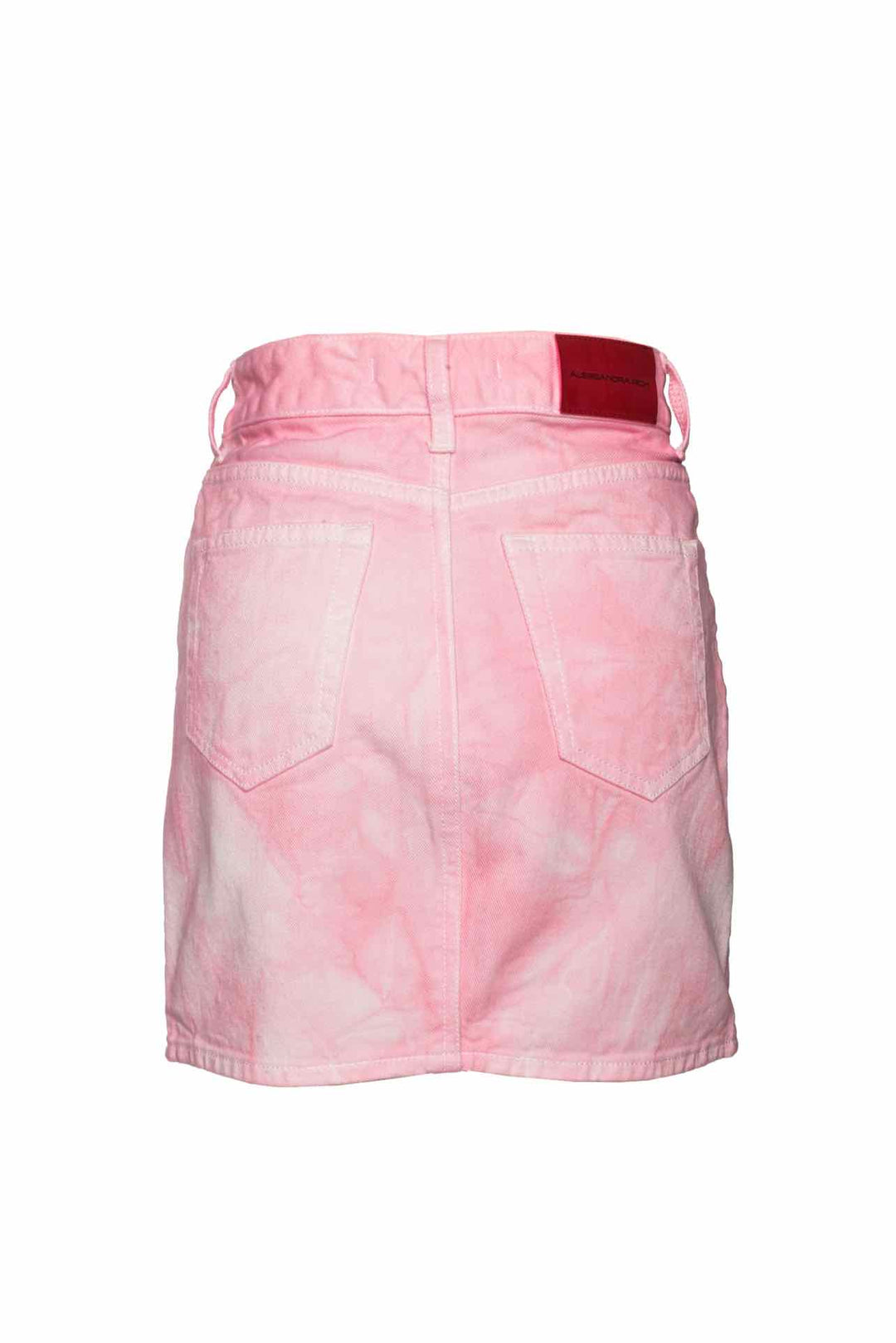 Alessandra Rich Size 26 Tie Dye Denim Miniskirt
