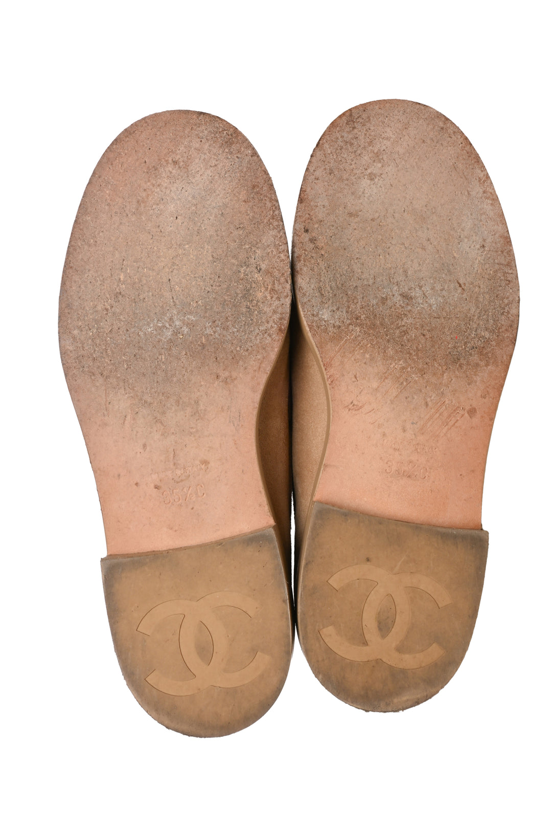Chanel Size 35.5 Suede CC Loafers