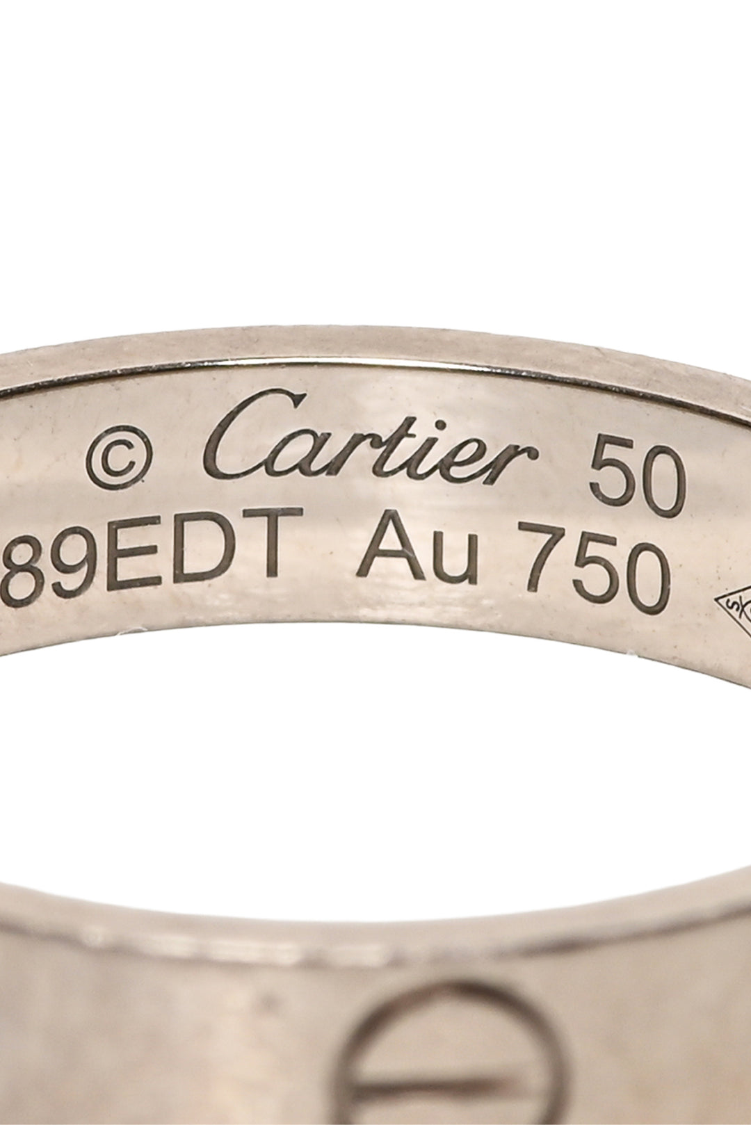Cartier Size 5 18K White Gold Love Ring Small Model