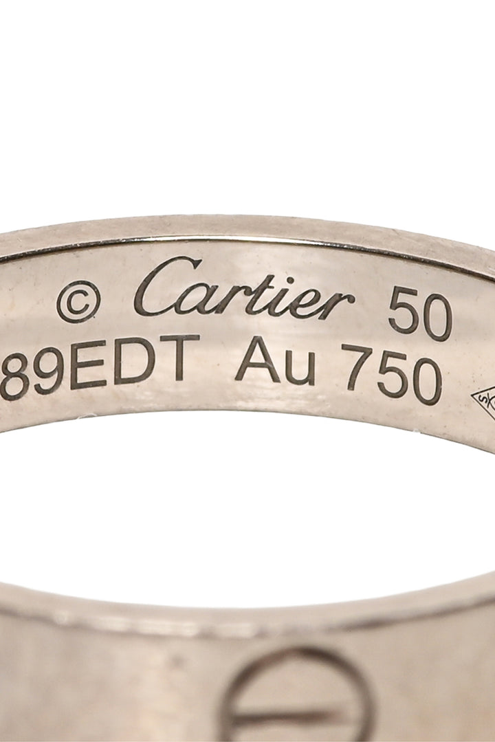 Cartier Size 5 18K White Gold Love Ring Small Model