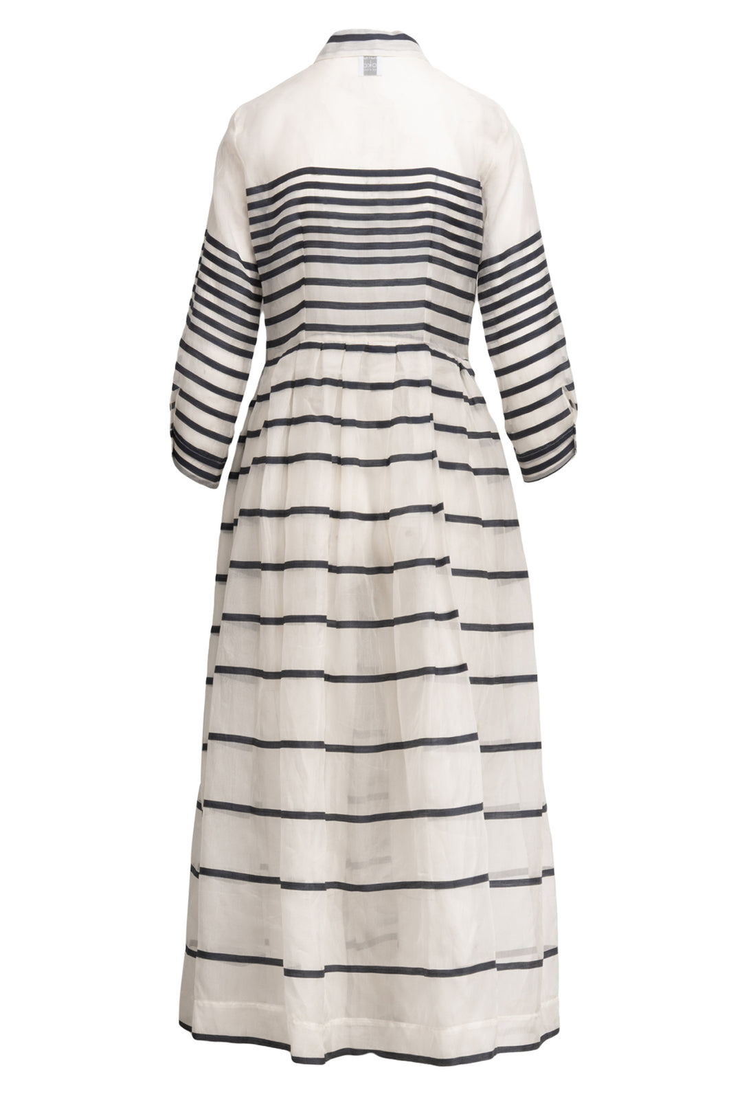 Sara Roka Size 44 Striped Button-Up Maxi Dress