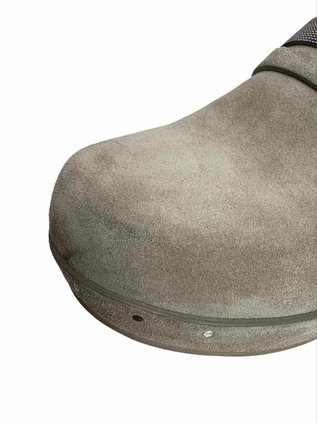 Brunello Cucinelli Size 38 Suede Studded Mules & Clogs