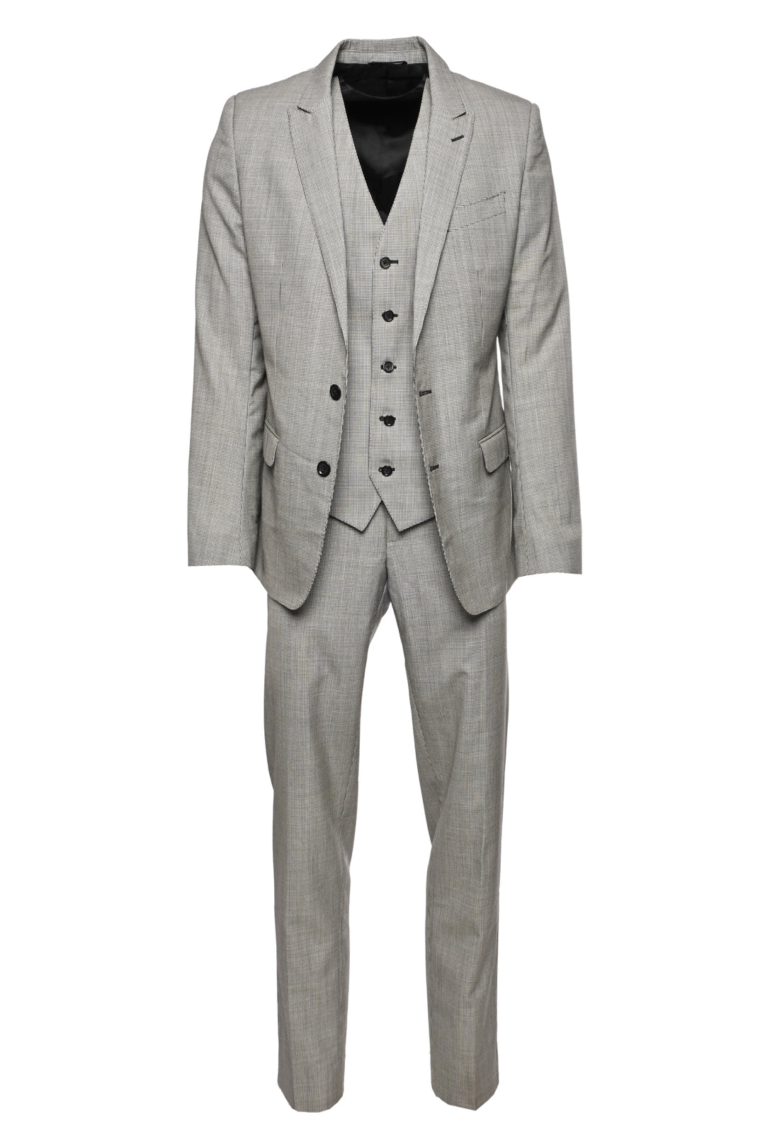 Dolce & Gabbana Size 40 Men's Wool-Blend Houndstooth Three-Piece Suit